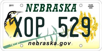 NE license plate XOP529