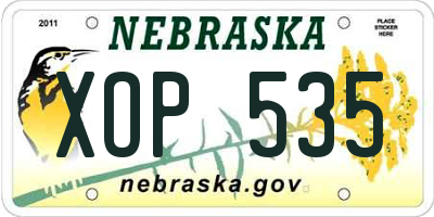 NE license plate XOP535