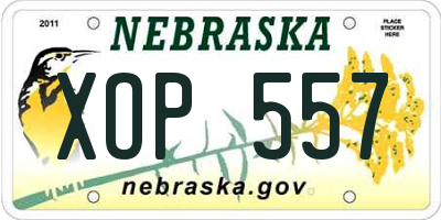 NE license plate XOP557