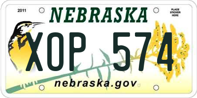 NE license plate XOP574