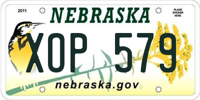NE license plate XOP579