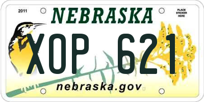 NE license plate XOP621