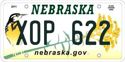 NE license plate XOP622