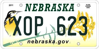 NE license plate XOP623