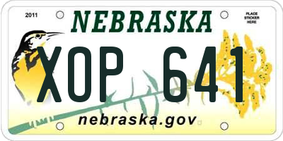 NE license plate XOP641