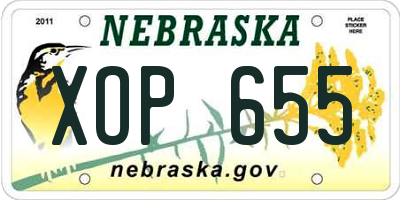 NE license plate XOP655