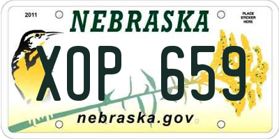 NE license plate XOP659