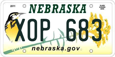 NE license plate XOP683