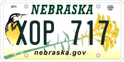 NE license plate XOP717