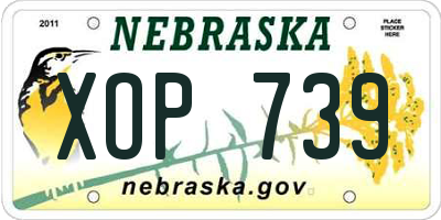 NE license plate XOP739