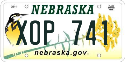 NE license plate XOP741