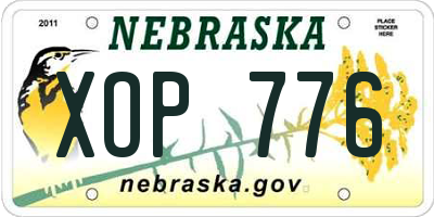 NE license plate XOP776