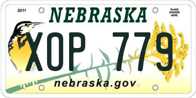 NE license plate XOP779