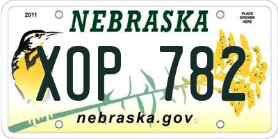 NE license plate XOP782
