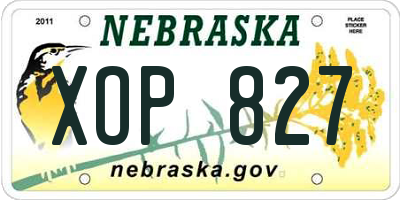 NE license plate XOP827