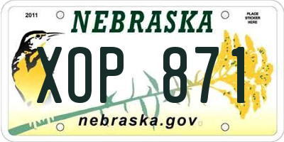 NE license plate XOP871
