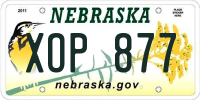 NE license plate XOP877