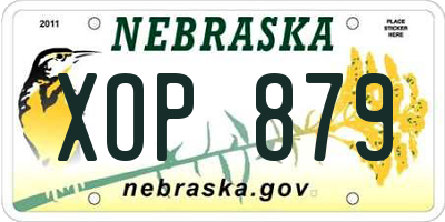 NE license plate XOP879