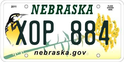 NE license plate XOP884