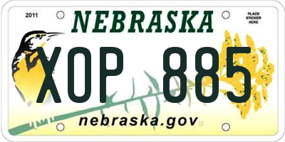 NE license plate XOP885
