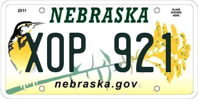 NE license plate XOP921