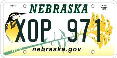 NE license plate XOP971