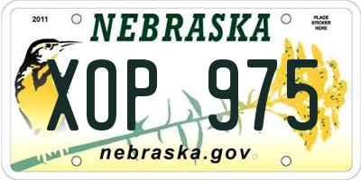NE license plate XOP975
