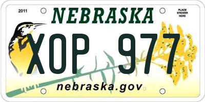 NE license plate XOP977
