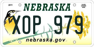NE license plate XOP979