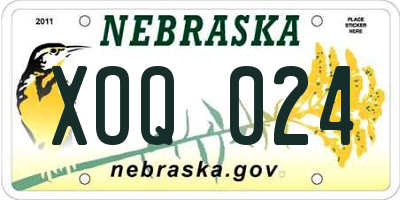 NE license plate XOQ024