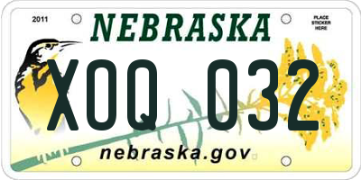NE license plate XOQ032