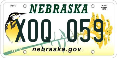 NE license plate XOQ059