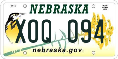 NE license plate XOQ094
