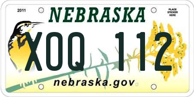 NE license plate XOQ112