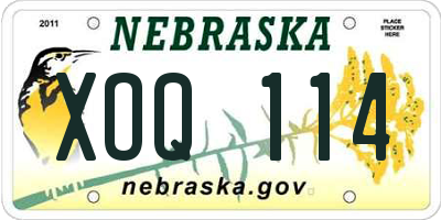 NE license plate XOQ114