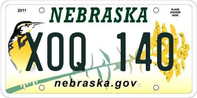 NE license plate XOQ140