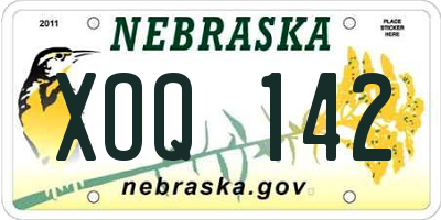 NE license plate XOQ142