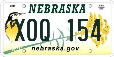 NE license plate XOQ154