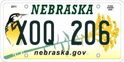 NE license plate XOQ206