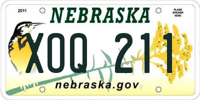 NE license plate XOQ211