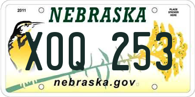 NE license plate XOQ253