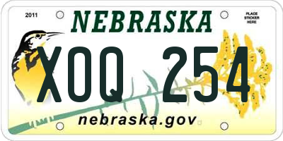 NE license plate XOQ254