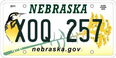 NE license plate XOQ257