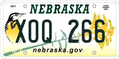 NE license plate XOQ266
