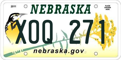 NE license plate XOQ271