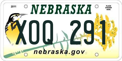 NE license plate XOQ291