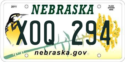 NE license plate XOQ294
