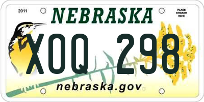 NE license plate XOQ298
