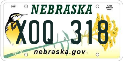 NE license plate XOQ318
