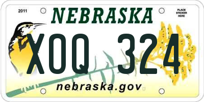 NE license plate XOQ324